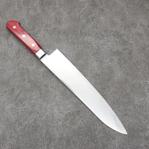 Seisuke Kagami2 AUS10 Damasco con Terminado de Espejo Gyuto 240mm Mango de Madera de pakka roja - Japanny-SP