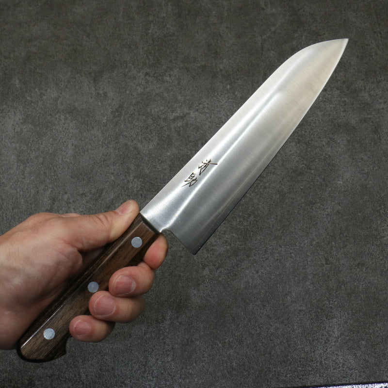 Seisuke SLD Terminado Migaki Pulido Santoku 180mm Mango de Madera de Pakka Cafe - Japanny-SP