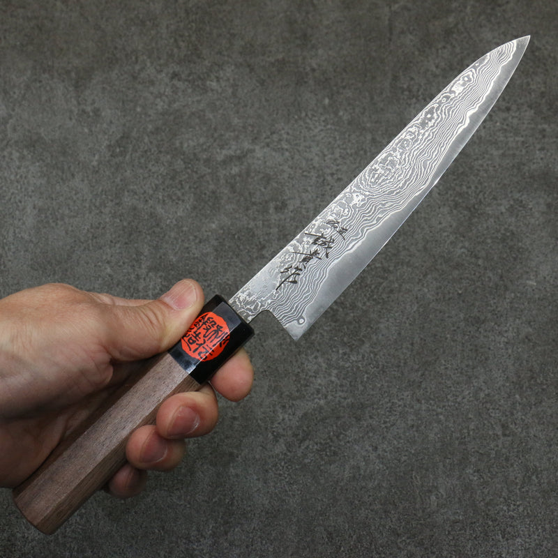 Shigeki Tanaka Harukaze SG2 Damasco Petty-Utilitario 150mm Mango de Nogal - Japanny-SP