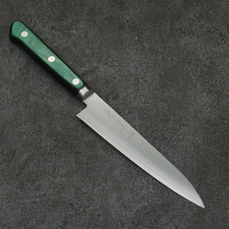 Sakai Kikumori Acero Azul No.1 Petty-Utilitario 150mm Mango de Madera de pakka verde - Japanny-SP