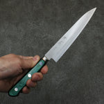 Sakai Kikumori Acero Azul No.1 Petty-Utilitario 150mm Mango de Madera de pakka verde - Japanny-SP