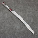 Sakai Takayuki Zangetsu Acero de Plata No.3 Sakimaru Yanagiba 330mm Mango de Madera estabilizada (anillo blanco)  con Funda - Japanny-SP