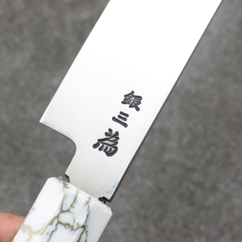 Sakai Takayuki Zangetsu Acero de Plata No.3 Sakimaru Yanagiba 330mm Mango de Madera estabilizada (anillo blanco)  con Funda - Japanny-SP