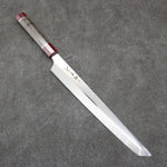 Sakai Takayuki Ginryu Honyaki Acero Sueco Terminado de Espejo Sakimaru Yanagiba 300mm Mango de Madera estabilizada (anillo blanco)  con Funda - Japanny-SP