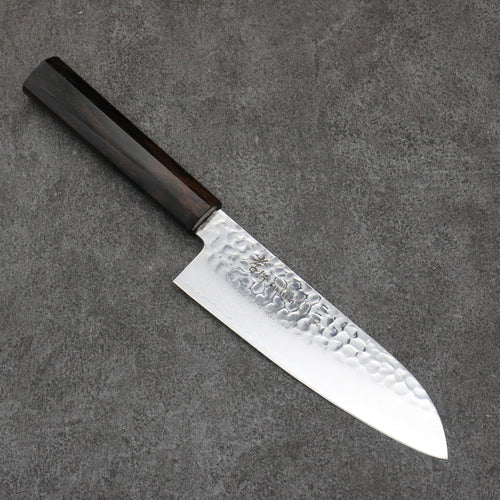 Sakai Takayuki VG10 de 33 Capas Damasco Santoku 170mm Mango de Ébano (lágrima de 6 lados) - Japanny-SP