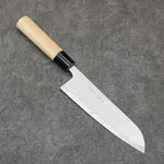 Nakaniida Acero Blanco No.2 Terminado Migaki Pulido Santoku 165mm Mango de Magnolia - Japanny-SP