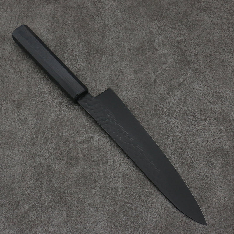 Sakai Takayuki Kurokage VG10 Martillado Cubierto de Teflon Gyuto 210mm Mango de Lacado Negro - Japanny-SP