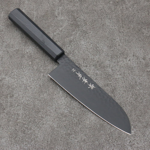 Sakai Takayuki Kurokage VG10 Martillado Cubierto de Teflon Santoku 170mm Mango de Lacado Negro - Japanny-SP