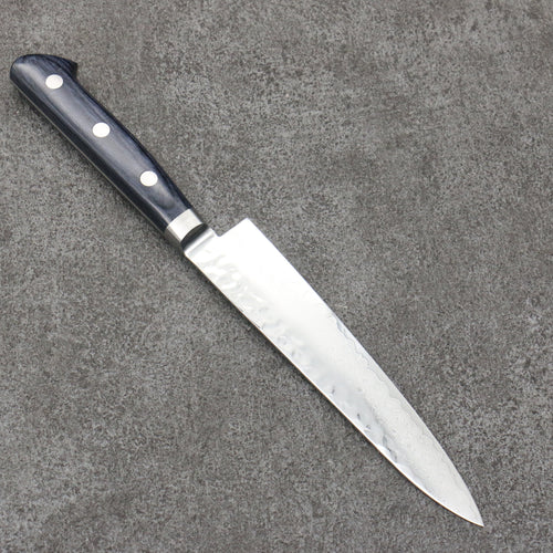 Seisuke VG10 33 Layer Hammered Petty-Utility  150mm Navy blue Pakka wood Handle 