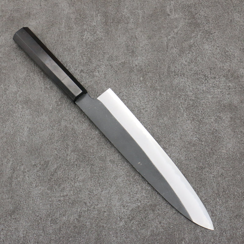 Sakai Takayuki Grabado bañado en oro de Kubota Houou Acero Blanco No.2 Terminado Negro Gyuto 240mm Mango de Madera de ebano - Japanny-SP