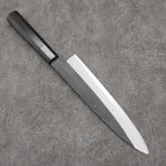 Sakai Takayuki Grabado bañado en oro de Kubota Gojunotou Acero Blanco No.2 Terminado Negro Gyuto 240mm Mango de Madera de ebano - Japanny-SP