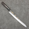 Sakai Takayuki Grabado bañado en oro de Kubota Sakura Acero Blanco No.2 Terminado Negro Yanagiba 240mm Mango de Madera de ebano - Japanny-SP