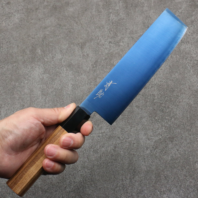 Seisuke Acero SK-85 Ion plating Nakiri 175mm Mango de Teca (férula: Plastico negra) - Japanny-SP