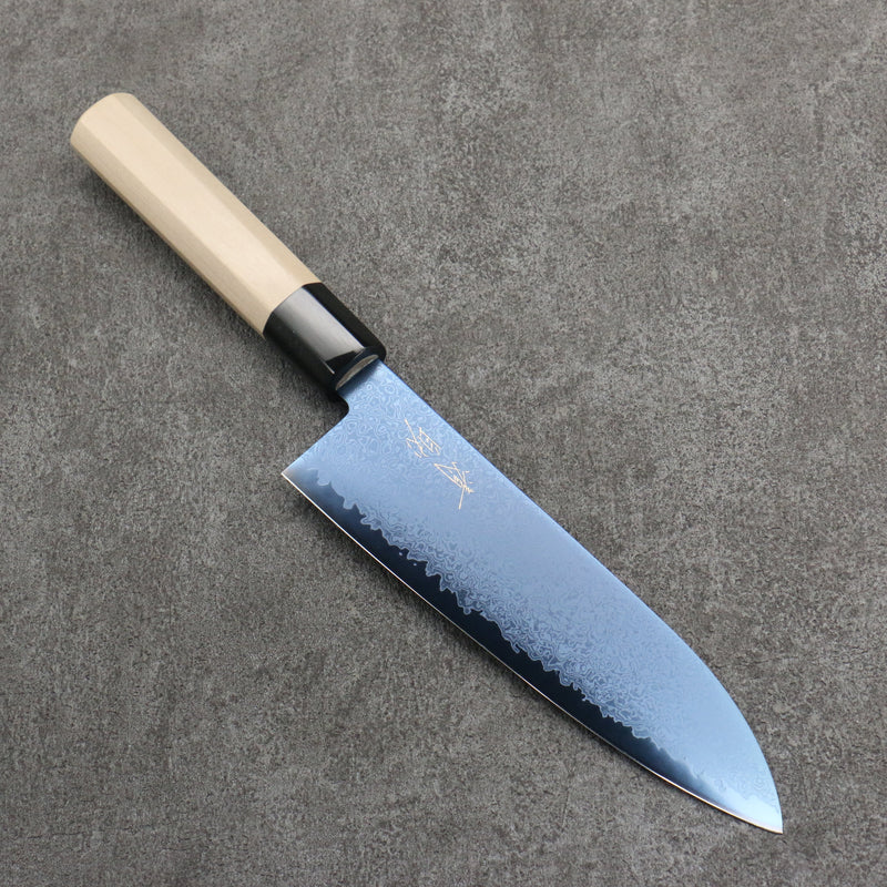 Seisuke VG10 Ion plating Damasco Santoku 180mm Mango de Magnolia - Japanny-SP