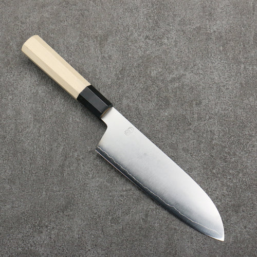 Kikuzuki Acero de Plata No.3 Bokashi Santoku 180mm Mango de Magnolia - Japanny-SP