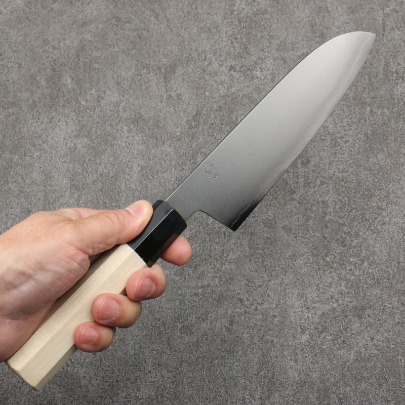 Kikuzuki Acero de Plata No.3 Bokashi Santoku 180mm Mango de Magnolia - Japanny-SP