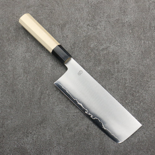 Kikuzuki Acero de Plata No.3 Bokashi Nakiri 180mm Mango de Magnolia - Japanny-SP