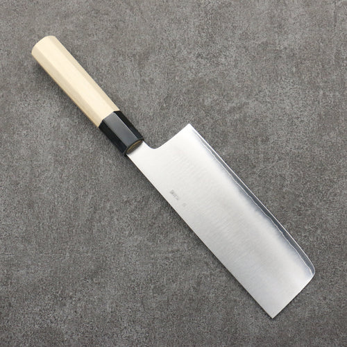 Kikuzuki Acero de Plata No.3 Bokashi Nakiri 180mm Mango de Magnolia - Japanny-SP