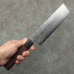 Seisuke AUS10 Espejo Cruzado Usuba 160mm Mango de Shitan (virola: madera de pakka negra) - Japanny-SP