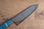 Seisuke VG5 Nashiji Tinte negro Santoku  165mm Mango de Micarta de lienzo azul - Japanny-SP