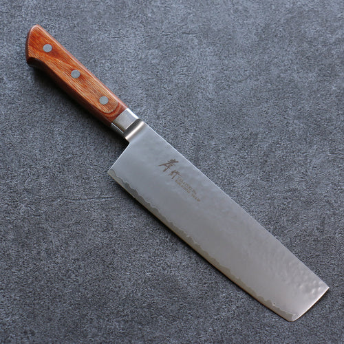 Sakai Takayuki VG5 Martillado Nakiri  180mm Mango de Madera de Pakka Cafe - Japanny-SP