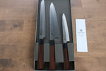 Seki Kanetsugu Madera Heptagon VG10 Martillado Set de cuchillo Gyuto, Petty y Pan  mm - Japanny-SP