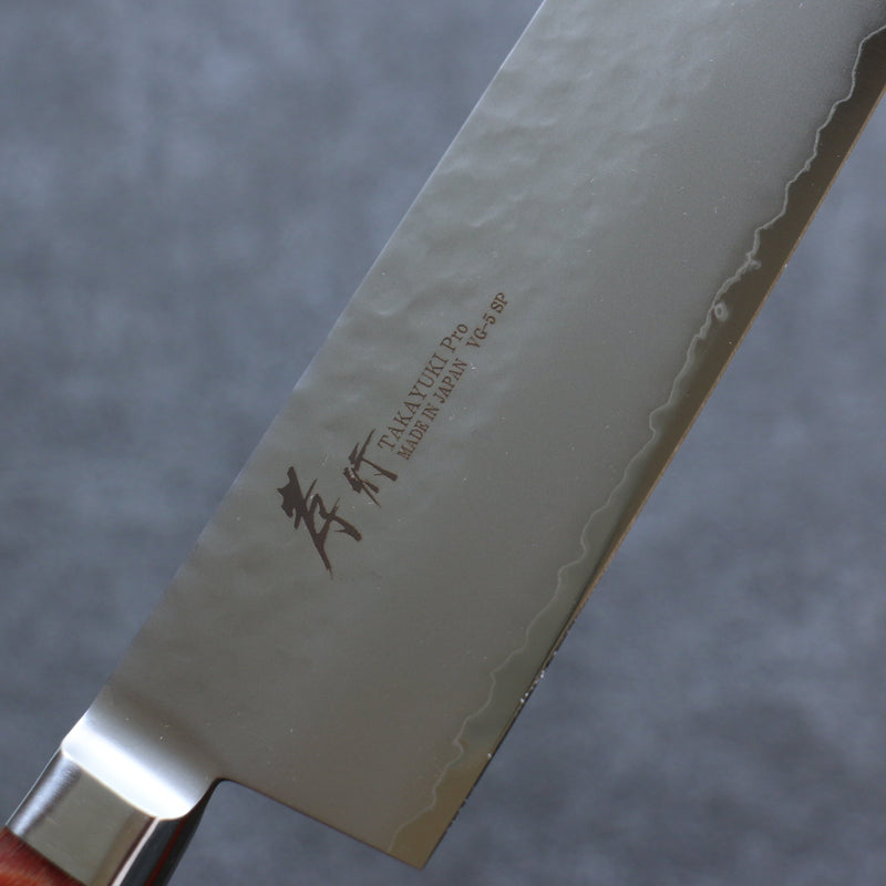 Sakai Takayuki VG5 Martillado Nakiri  180mm Mango de Madera de Pakka Cafe - Japanny-SP