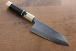 Jikko Shiko Acero Azul Kiritsuke Deba 150mm Mango de Ebano con doble anillo de buffalo acuatico - Japanny-SP