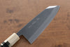 Jikko Shiko Acero Azul Kiritsuke Deba  150mm Mango de Ebano con doble anillo de buffalo acuatico - Japanny-SP