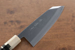 Jikko Shiko Acero Azul Kiritsuke Deba  150mm Mango de Ebano con doble anillo de buffalo acuatico - Japanny-SP