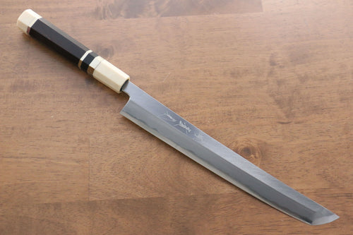 Jikko Shiko Acero Azul Sakimaru Yanagiba 240mm Mango de Ebano con doble anillo de buffalo acuatico - Japanny-SP