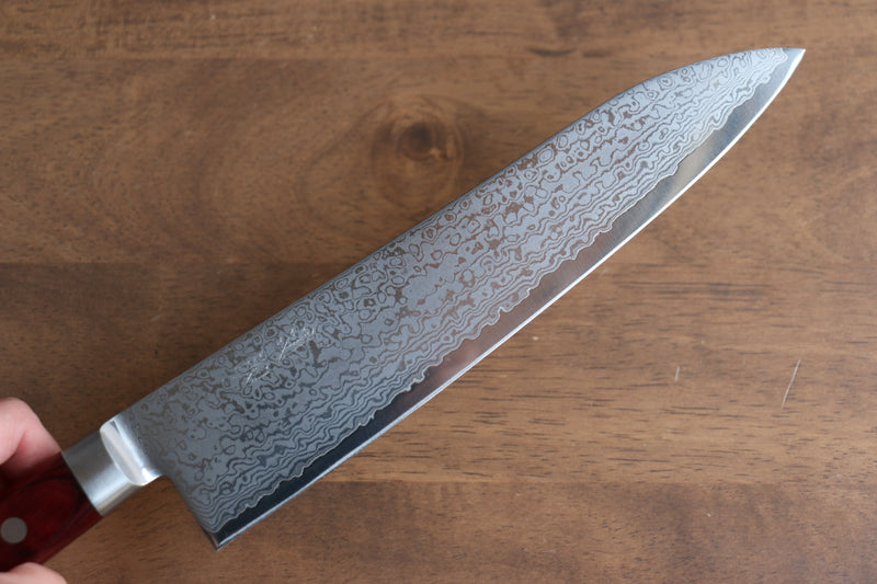 Seisuke VG10 33Capas Damasco con Terminado de Espejo Gyuto  210mm Mango de Madera de pakka roja - Japanny-SP