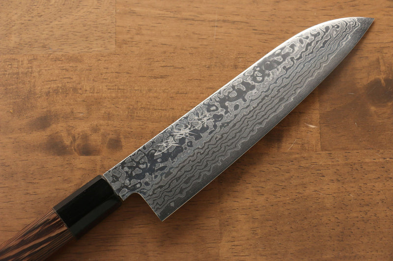 Sakai Takayuki Galaxia ZA-18 Damasco Santoku  180mm Mango de Wenge - Japanny-SP