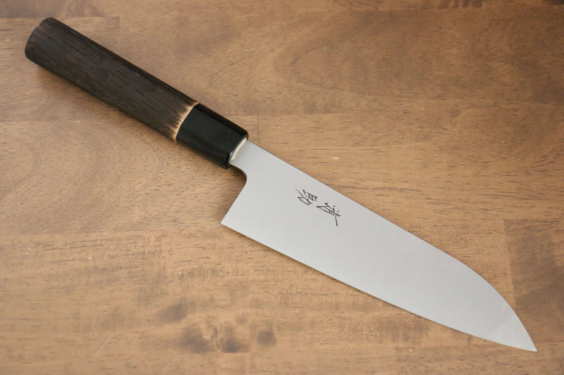 Seisuke Acero Sueco Santoku  180mm Mango de Madera de Castano Quemada - Japanny-SP