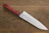 Shigeki Tanaka VG10 de 17 Capas Damasco Santoku  165mm Mango de Madera de pakka roja - Japanny-SP