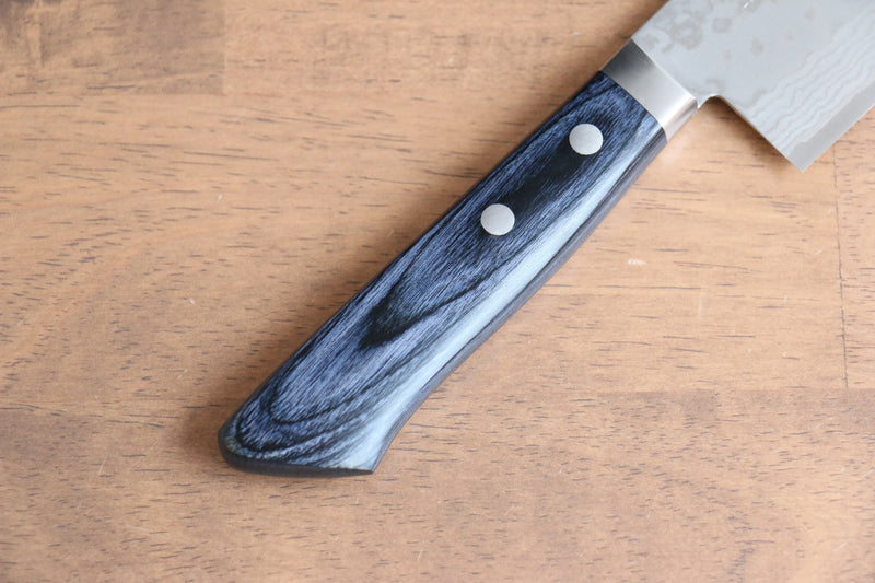 Kunihira Sairyu VG10 Damasco Usuba  165mm Mango de azul marino de pakka negra - Japanny-SP