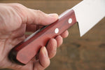 Shigeki Tanaka VG10 de 17 Capas Damasco Santoku  165mm Mango de Madera de pakka roja - Japanny-SP