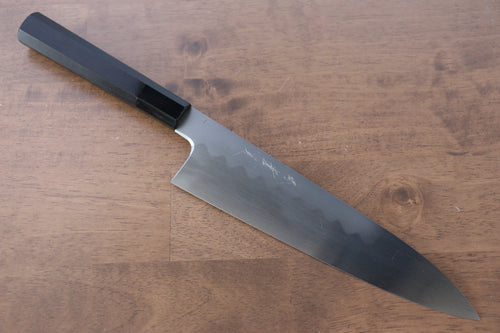 Jikko Honyaki Acero Blanco No.3 Kasumitogi Gyuto 210mm Mango de Madera de ebano - Japanny-SP