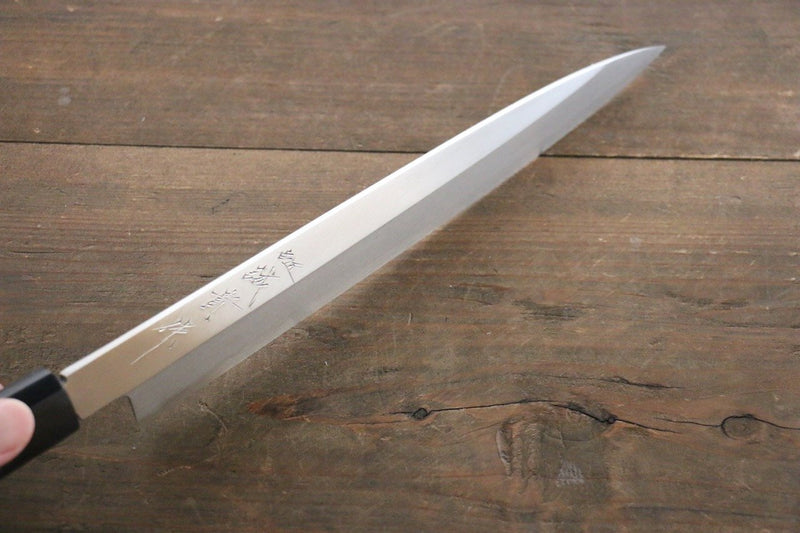 Shigeki Tanaka Acero de Plata No.3 Yanagiba  240mm Mango de Nogal - Japanny-SP