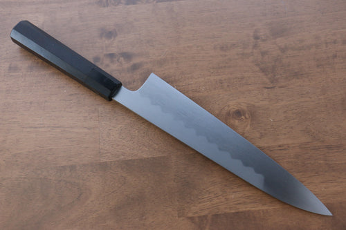 Jikko Honyaki Acero Blanco No.3 Kasumitogi Gyuto 240mm Mango de Madera de ebano - Japanny-SP