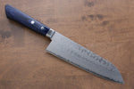 Kunihira Sairyu VG10 Damasco Santoku  170mm Mango de Madera de pakka azul - Japanny-SP