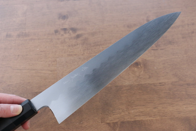 Jikko Honyaki Acero Blanco No.3 Kasumitogi Gyuto 240mm Mango de Madera de ebano - Japanny-SP