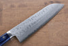 Kunihira Sairyu VG10 Damasco Santoku  170mm Mango de Madera de pakka azul - Japanny-SP