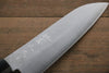 Shigeki Tanaka Acero de Plata No.3 Nashiji Santoku 165mm Mango de Nogal - Japanny-SP