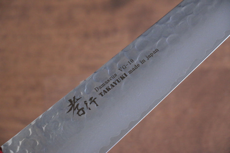 Sakai Takayuki VG10 Damasco de 33 Capas Sujihiki  240mm Mango de Laquerado de arce vivo (Kouseki) - Japanny-SP