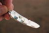 Moki Mini Pendant Pocket Knife w/ Checkered White Mother of Pearl and Abalone - Japanny-SP