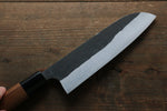 Shungo Ogata Acero Blanco No.2 Terminado Negro Santoku  165mm Mango de Nogal - Japanny-SP