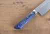 Kunihira VG1 Martillado Santoku  170mm Mango de Madera de pakka azul - Japanny-SP