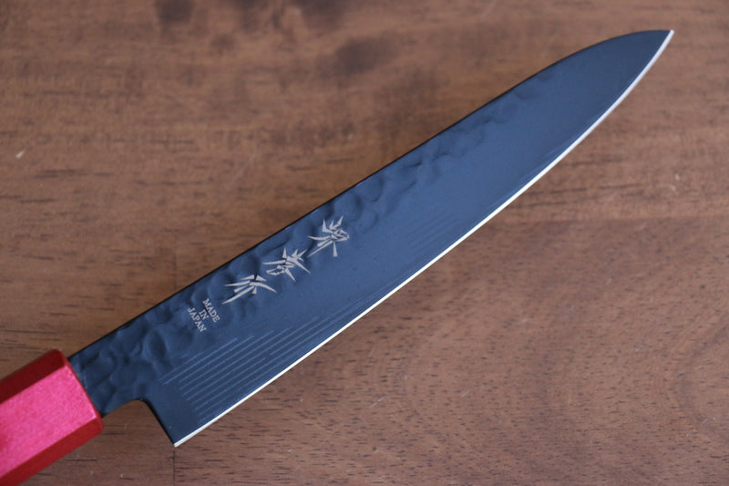 Sakai Takayuki Kurokage VG10 Martillado Cubierto de Teflon Petty-Utilitario  150mm Mango de Laquerado de arce vivo (Kouseki) - Japanny-SP