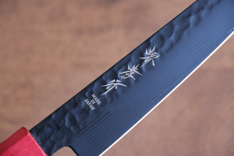 Sakai Takayuki Kurokage VG10 Martillado Cubierto de Teflon Petty-Utilitario  150mm Mango de Laquerado de arce vivo (Kouseki) - Japanny-SP